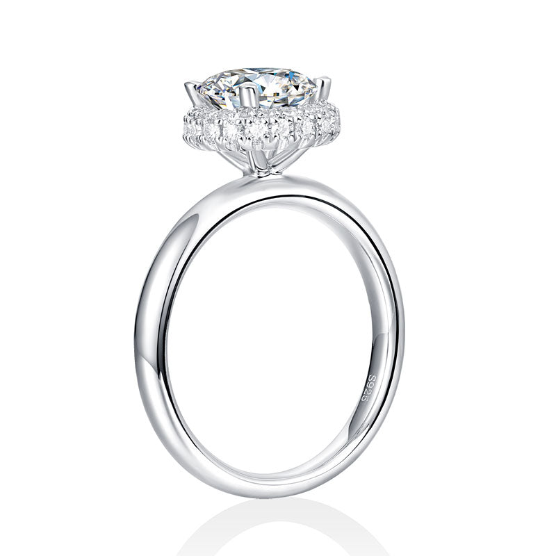 1.5 Carat Moissanite Diamond Halo Ring - View 8 | SelinJewels