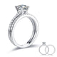 1 Carat Moissanite Diamond Ring Set 925 Sterling Silver
