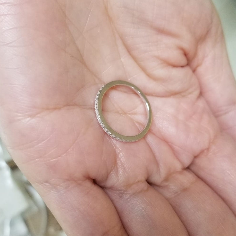 Moissanite Diamond Wedding Band Half Eternity - View 5 | SelinJewels