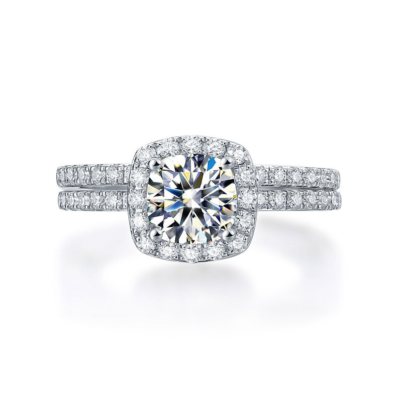 The Astoria Set - cushion moissanite ring alternate view