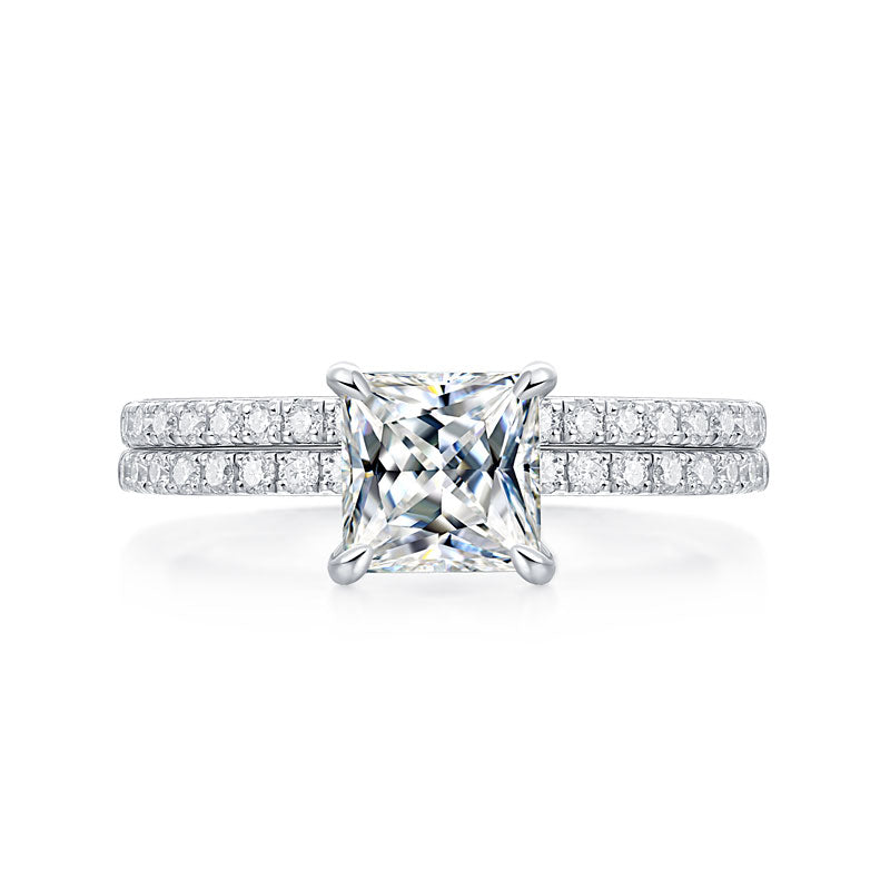 The Regent Set - princess cut moissanite ring alternate view