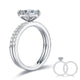 Princess Cut 1 Carat Moissanite Diamond Ring Set 925 Sterling Silver