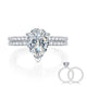 2 Carat Pear Cut Moissanite Diamond Ring Set 925 Sterling Silver