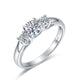 Three Stone Moissanite Diamond Wedding Band 925 Sterling Silver Ring
